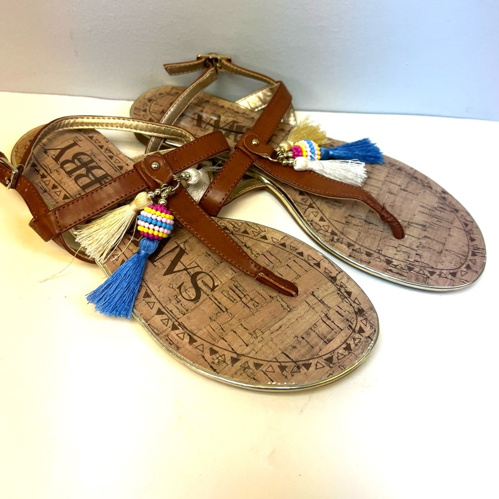 Sam & Libby - Flat sandals with Bead‎ embellishment, Size:7, Pre-Owned
